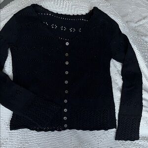 Black Knit Women's Sweater. 100 percent cotton.